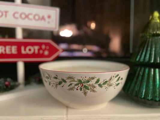 Holiday Bowl Candle in Apple Cinnamon Whiskey - 80 oz, 12-Wick