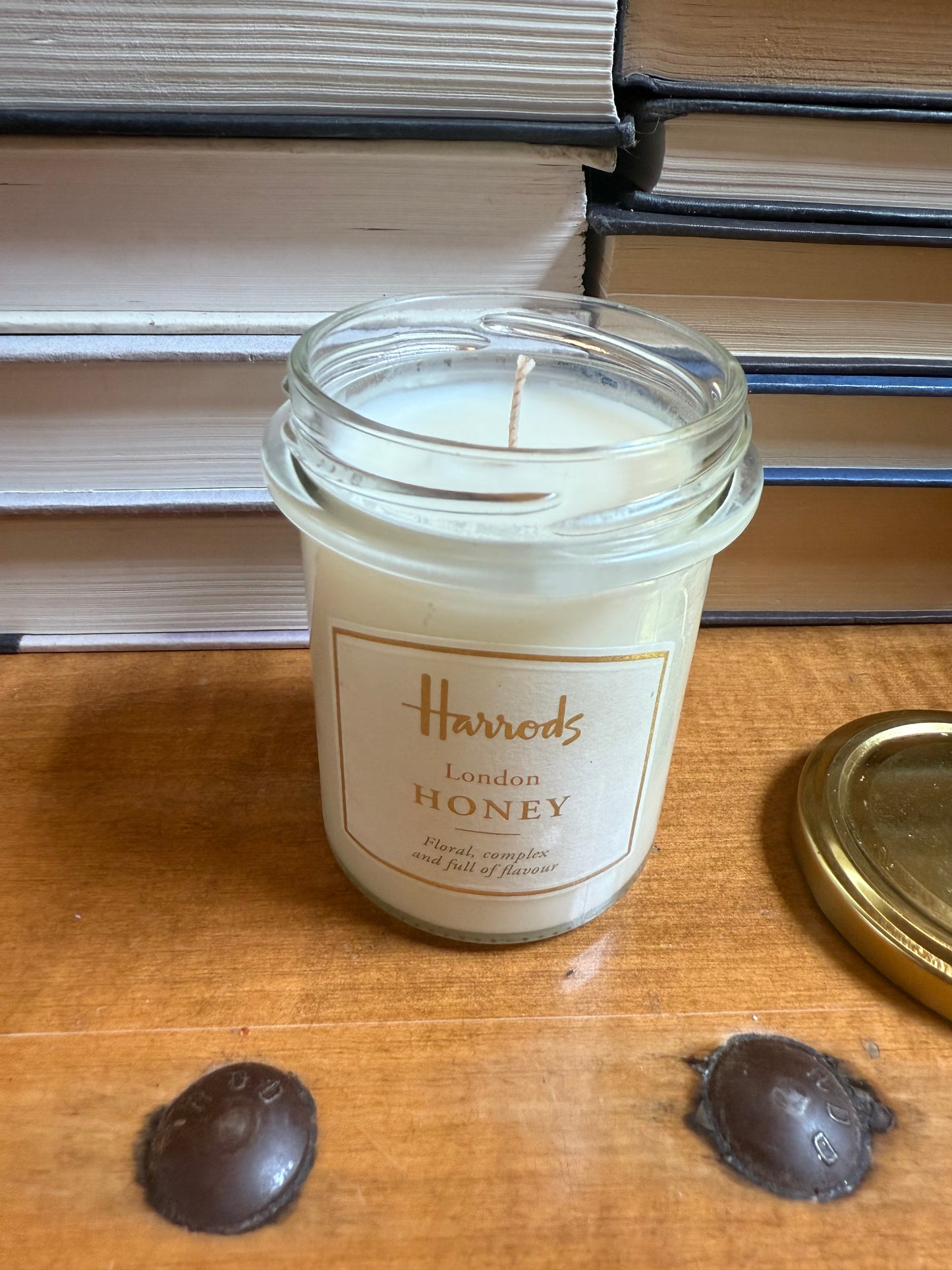 Spiced Honey and Tonka Bean candle - 6 oz - genuine Harrods Honey Jar with original labels