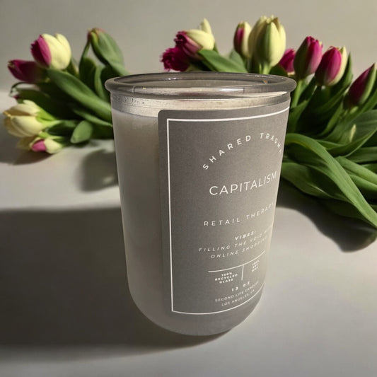 Shared Trauma: Capitalism Candle - 13 oz, Crackling Wood Wick