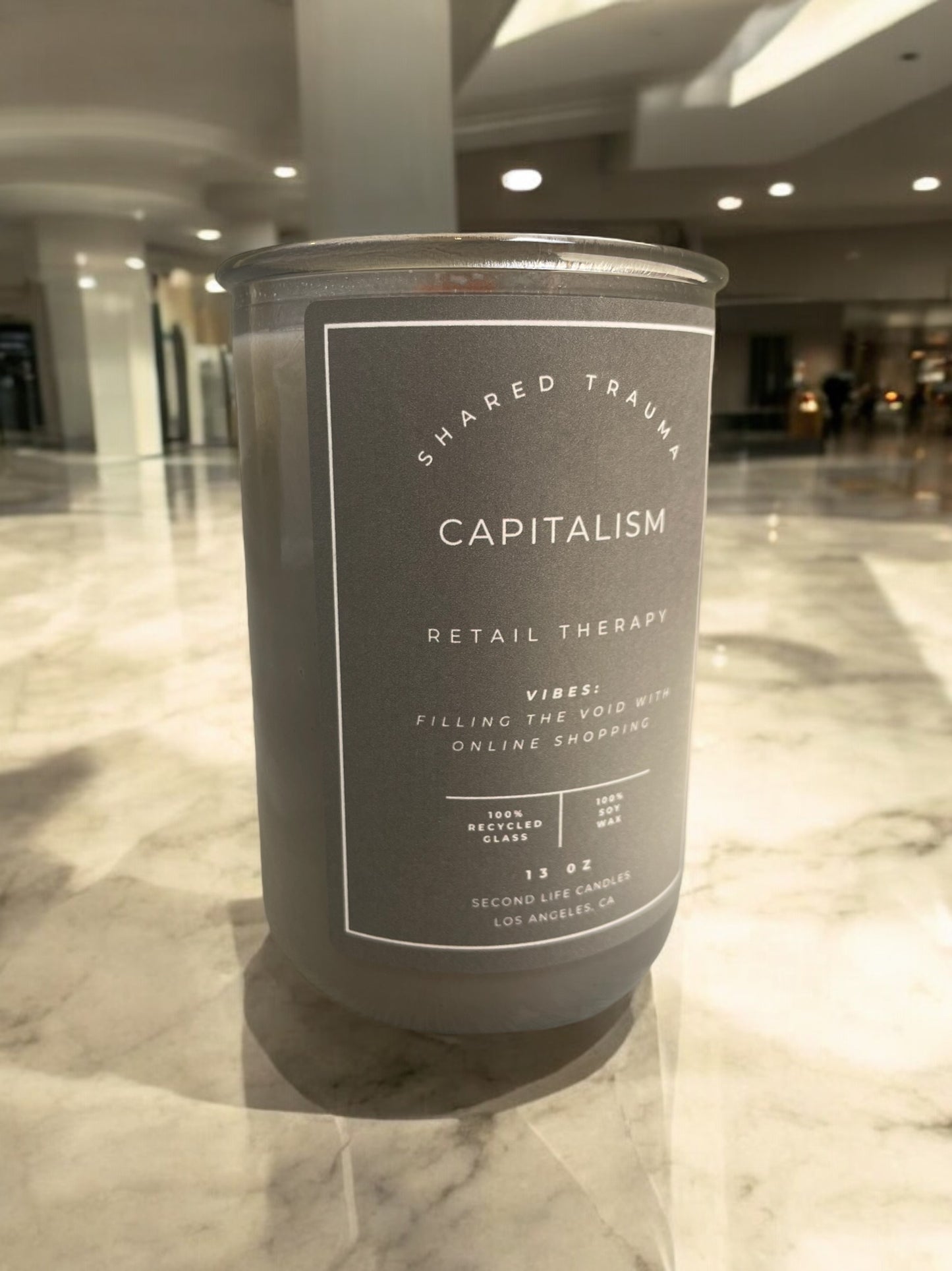 Shared Trauma: Capitalism Candle - 13 oz, Crackling Wood Wick