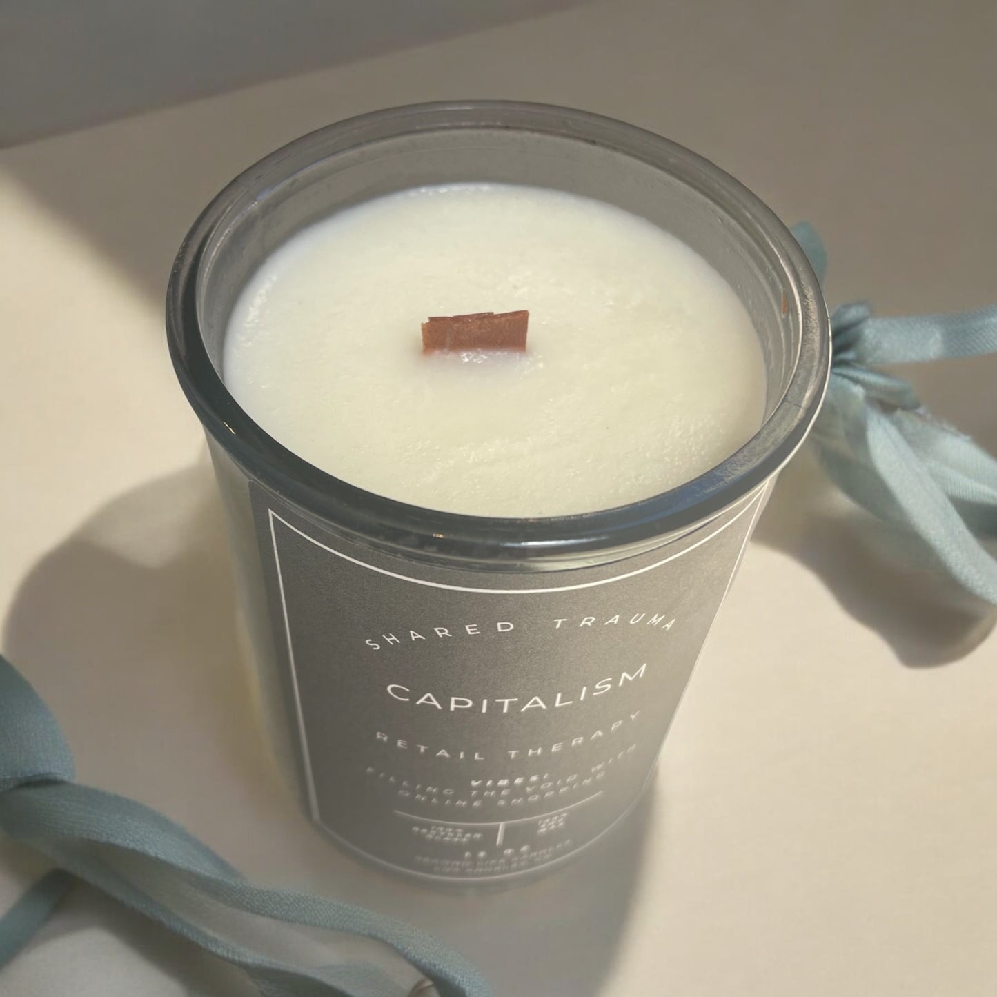 Shared Trauma: Capitalism Candle - 13 oz, Crackling Wood Wick