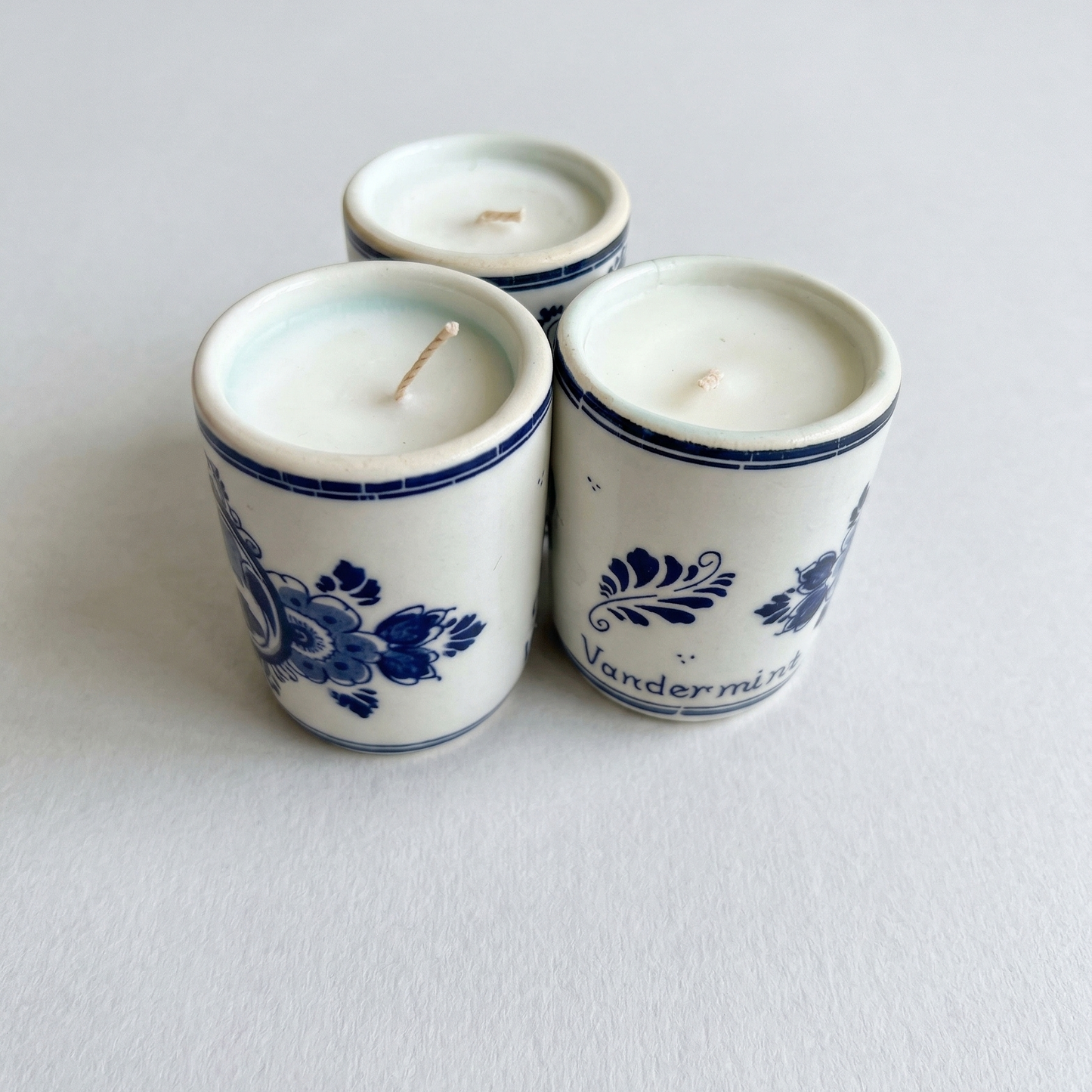 Kanpai Collection - 1-oz candles in heirloom Sake cups (Set of 3) - One of a Kind