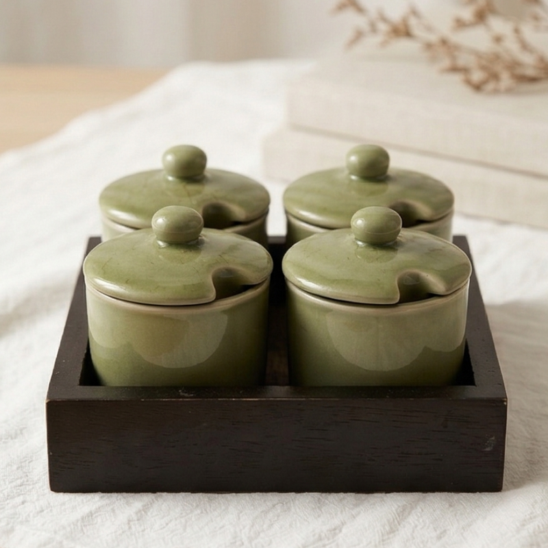 Condi-mini Set in Japanese Spice Jars - 3-oz Candles (Set of 4) - One of a Kind