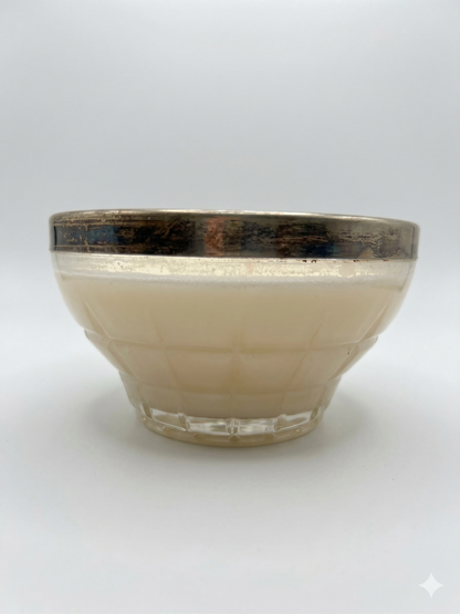 Groovy Granny - 9 oz Candle in Vintage Silver Rim Bowl - One of a Kind - [fragrance]