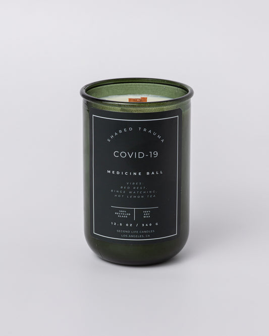 Shared Trauma Candles - Covid-19 - 13 Oz Crackling Wood Wick - Lemon, Peach, and Mint Tea