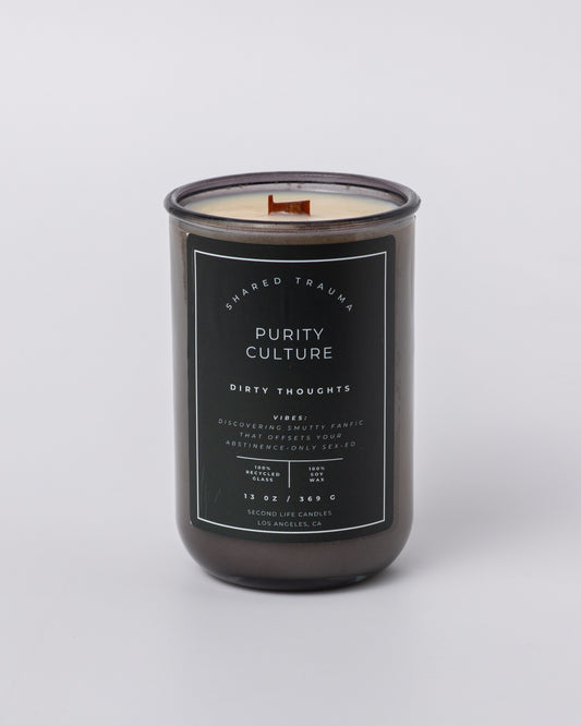 Shared Trauma Candles - Purity Culture - 13 Oz Crackling Wood Wick - Lavender & Smoked Vanilla