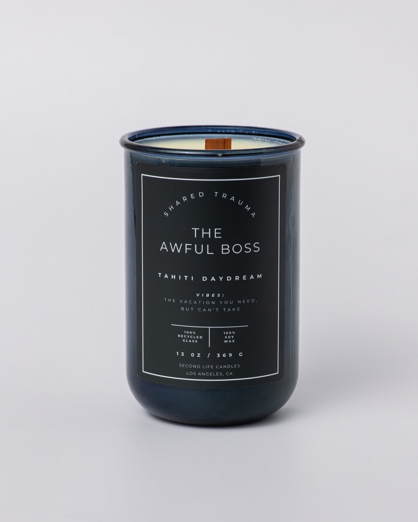 Shared Trauma Candles - The Awful Boss - 13 Oz Crackling Wood Wick - Mint Mojito & Pineapple