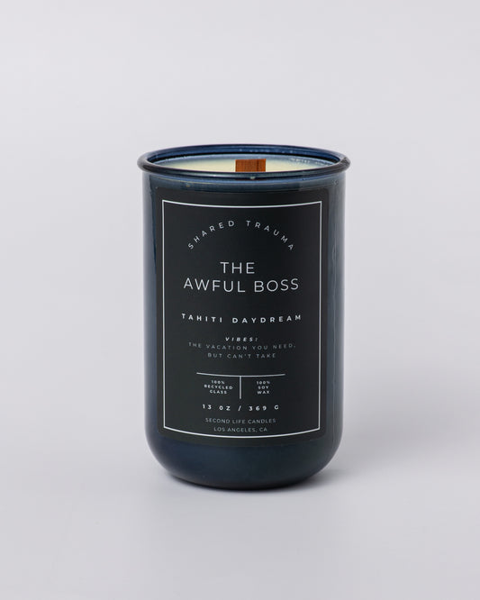 Shared Trauma Candles - The Awful Boss - 13 Oz Crackling Wood Wick - Mint Mojito & Pineapple