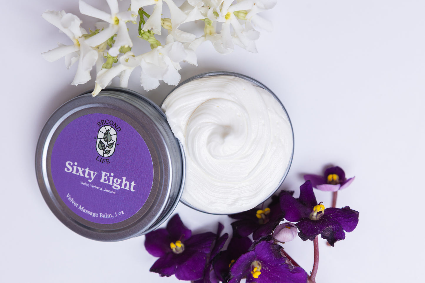 Velvet Massage Balm - Sixty Eight: Violets & Lily of the Valley - 1 oz tin