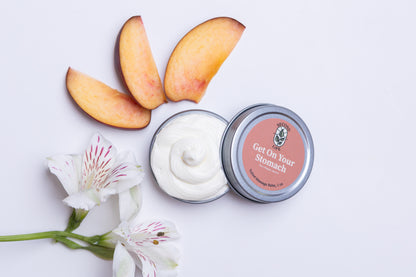 Velvet Massage Balm - Get On Your Stomach: Fresh Plum and Jasmine - 1 oz tin
