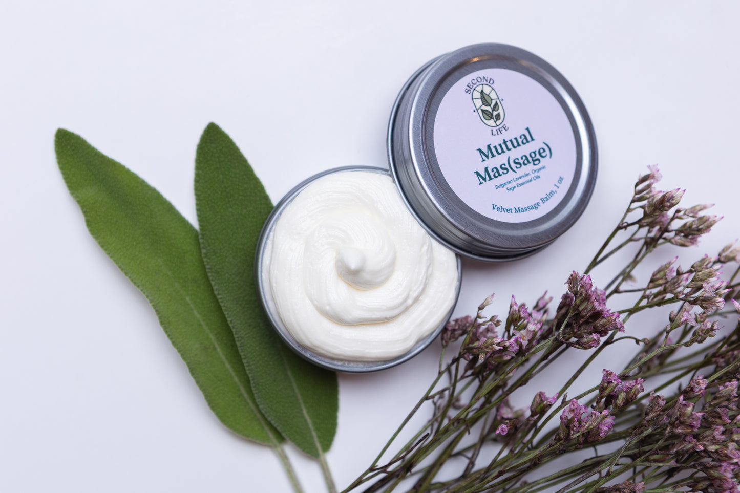 Velvet Massage Balm - Mutual Mas(sage): Lavender & Sage - 1 oz tin