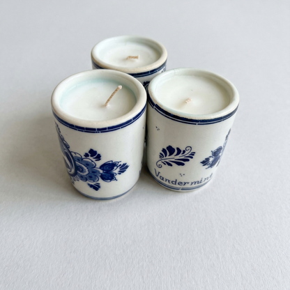 Kanpai Collection - 1-oz candles in heirloom Sake cups (Set of 3) - One of a Kind