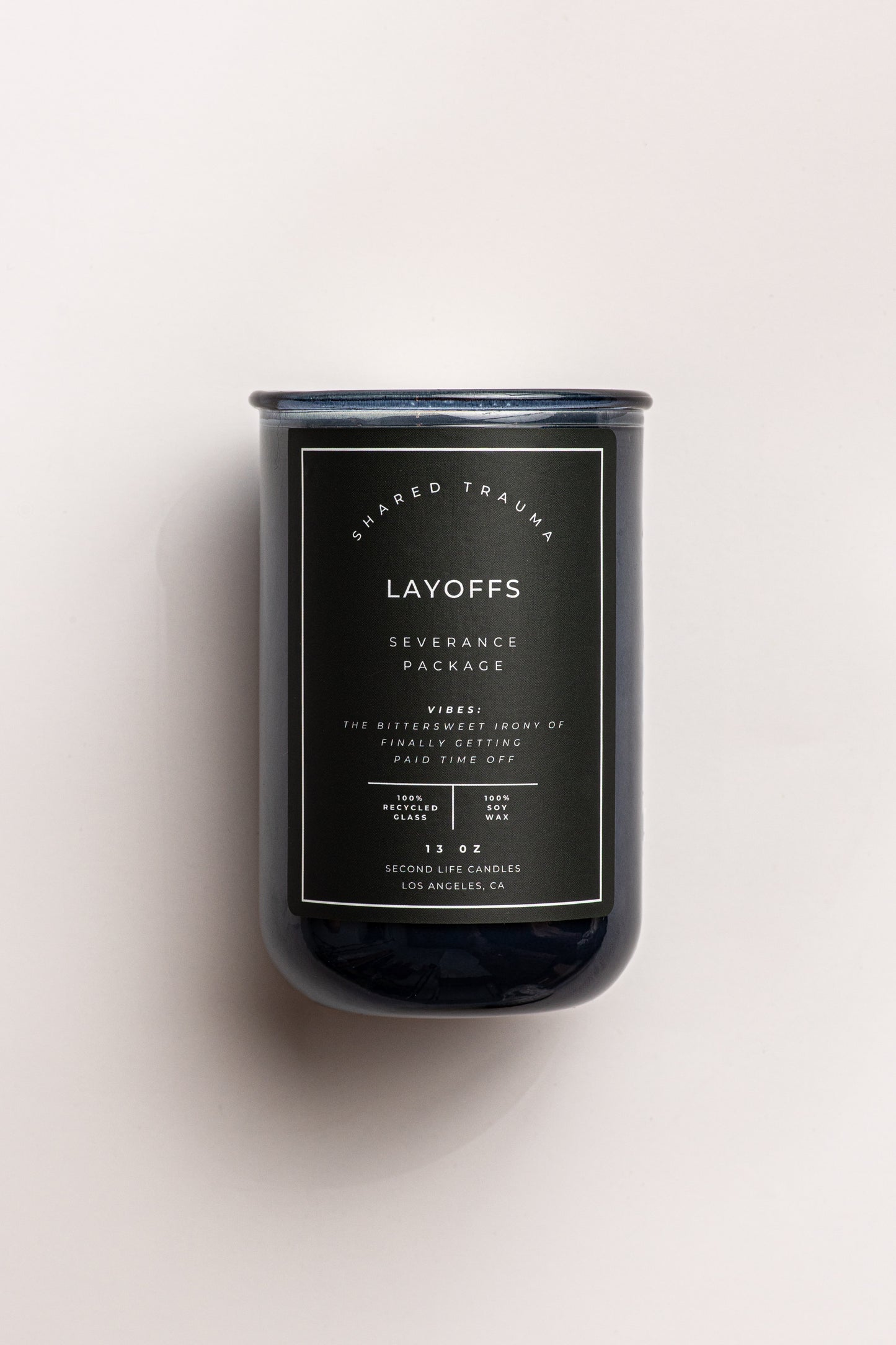 Shared Trauma Candles - Layoffs - 13 Oz Crackling Wood Wick - Worn Leather & Citron