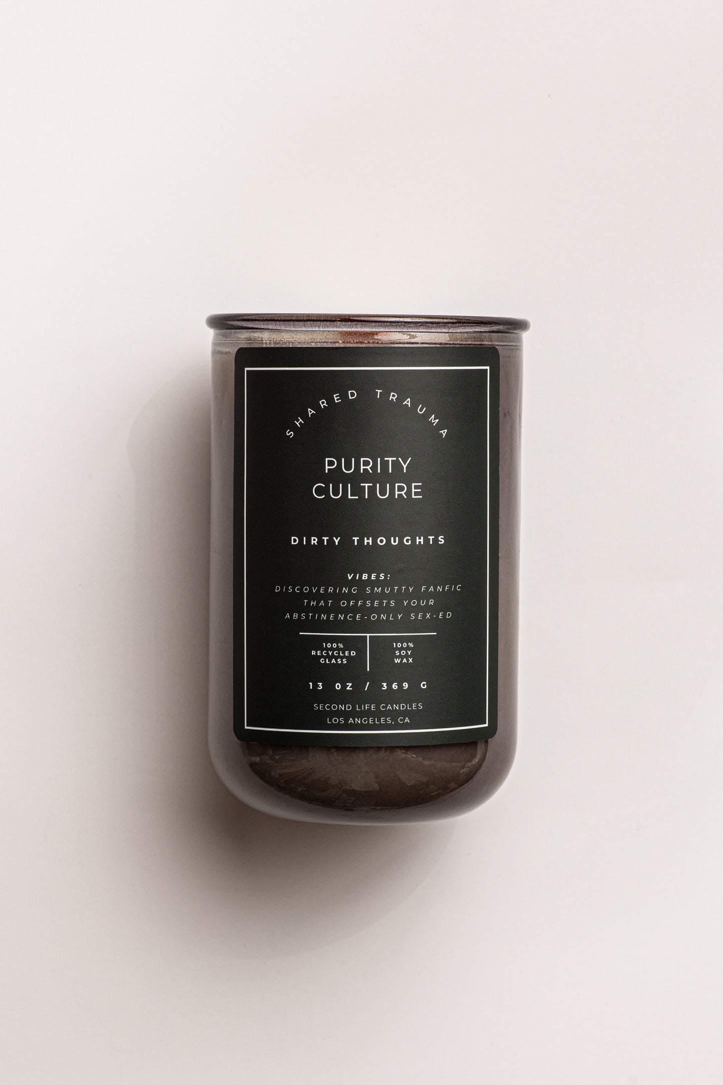 Shared Trauma Candles - Purity Culture - 13 Oz Crackling Wood Wick - Lavender & Smoked Vanilla