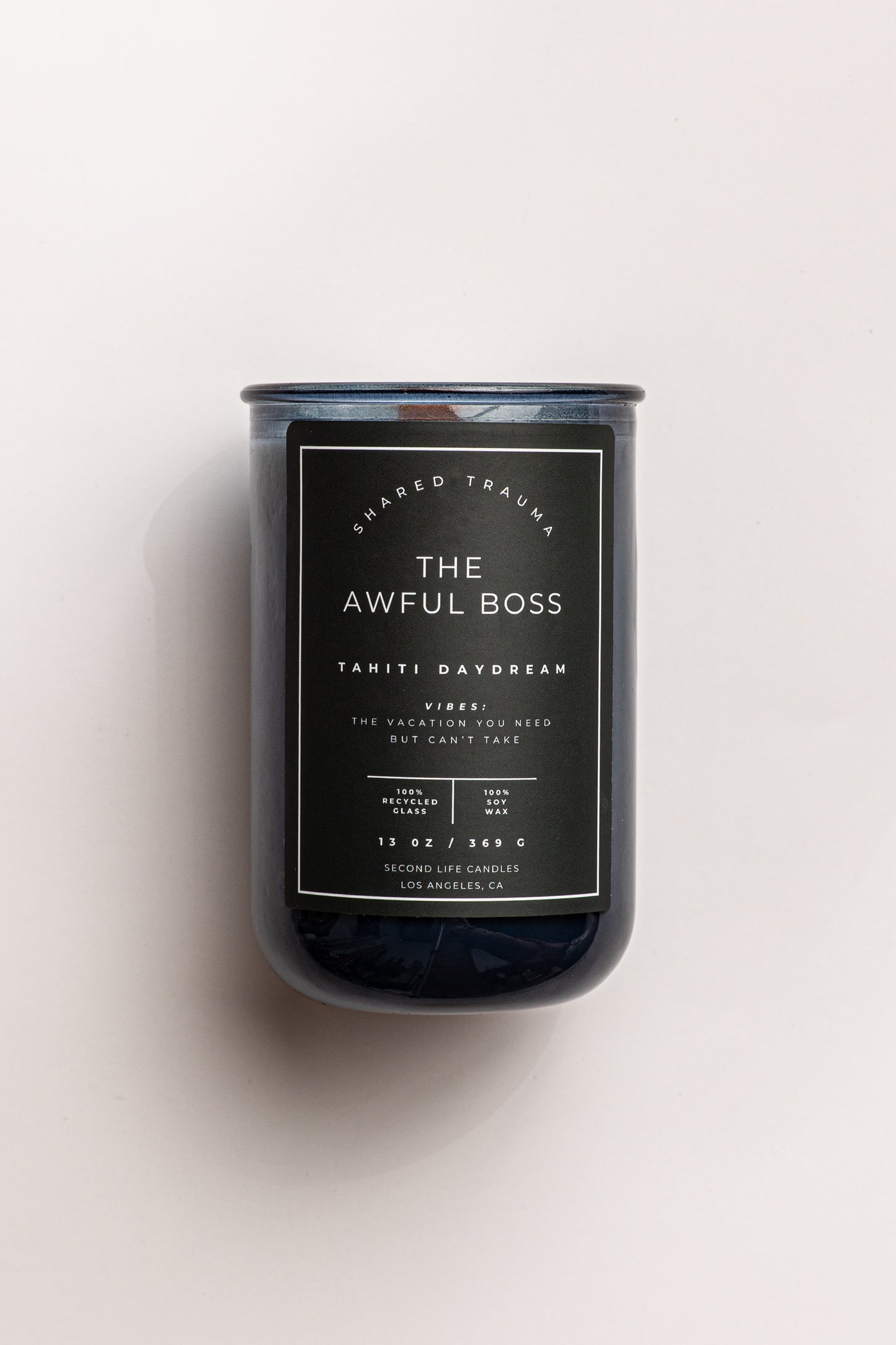 Shared Trauma Candles - The Awful Boss - 13 Oz Crackling Wood Wick - Mint Mojito & Pineapple